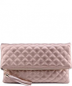 Quilted Bifold Crossbody Clutch LP048QS ROSEGOLD